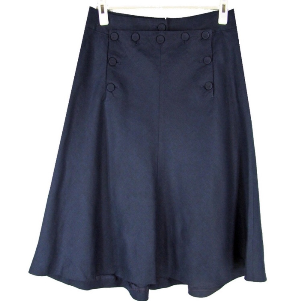 J. Crew Sailor Linen Navy Skirt